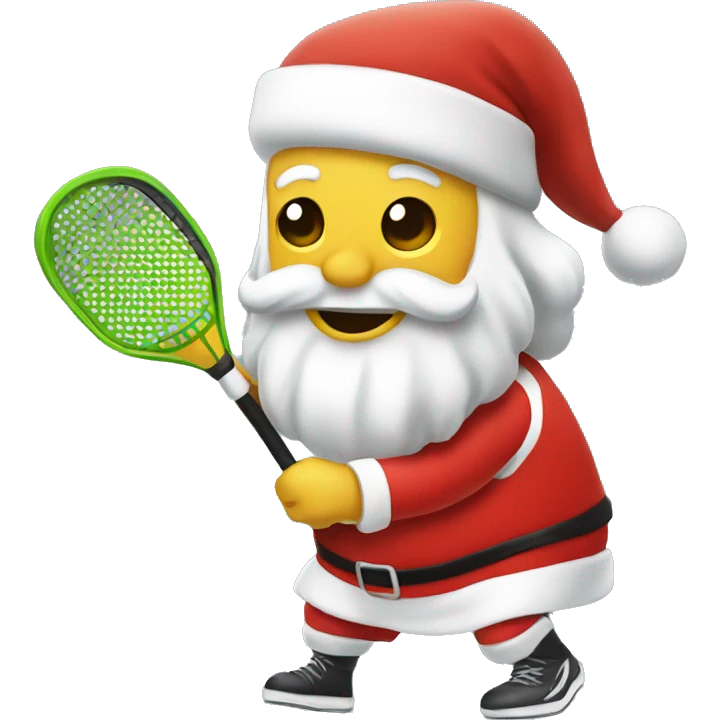 Santa playing pickleball emoji