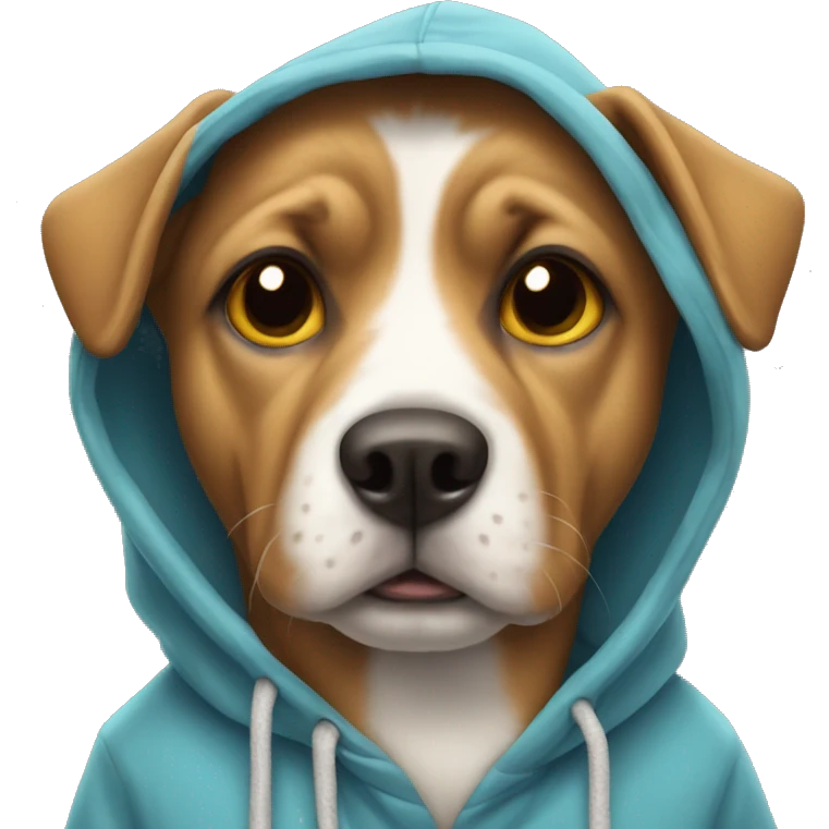 Dog wearing a hoodie emoji