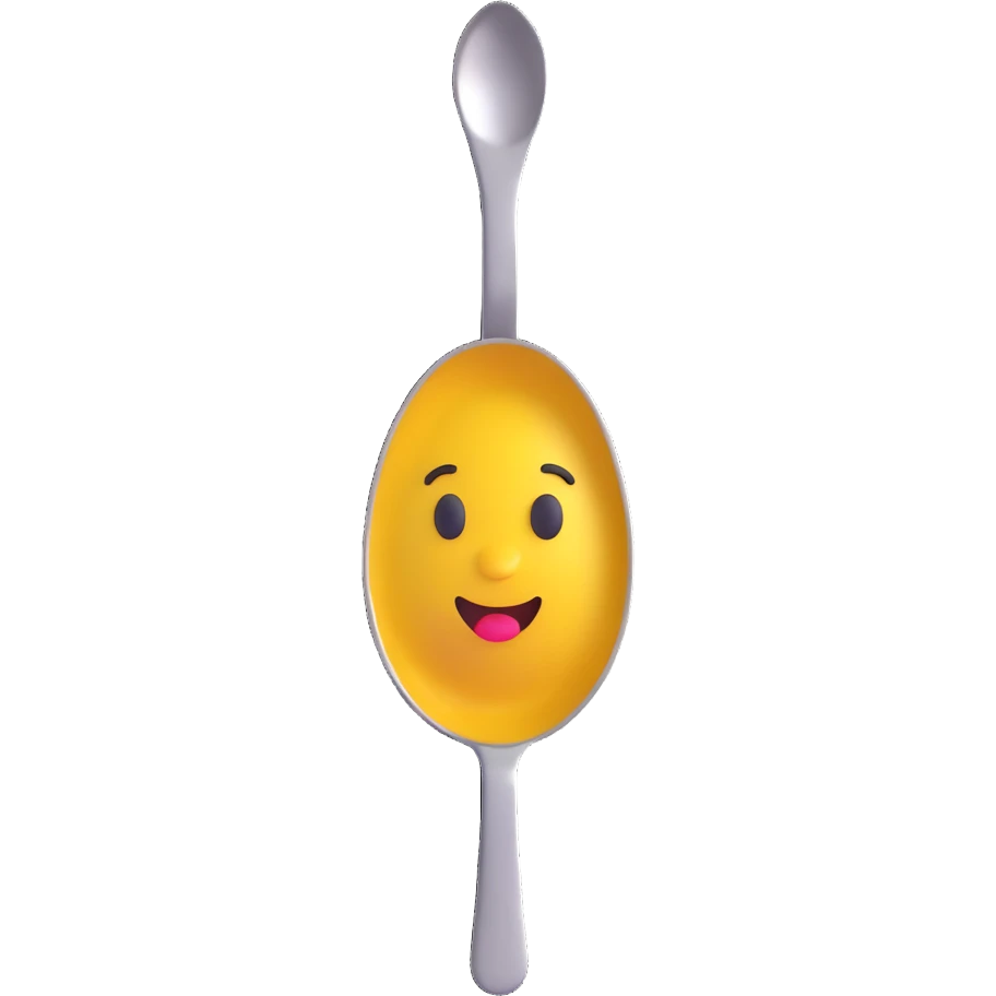 kaşık adam, a character made from a spoon, 3D emoji style emoji