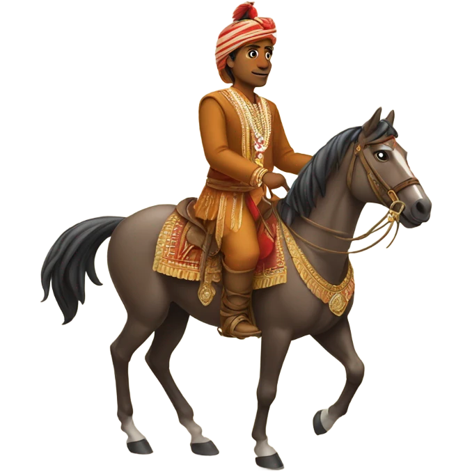 an indian guy riding a horse  emoji