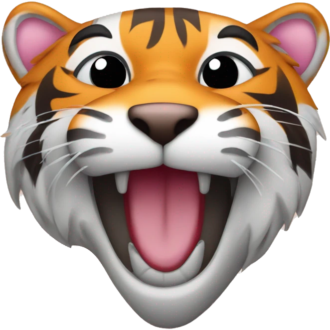 Tiger inside a finger heart  emoji