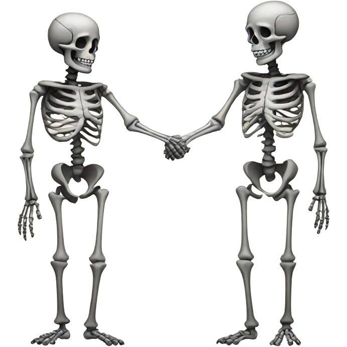 skeletons holding hands emoji