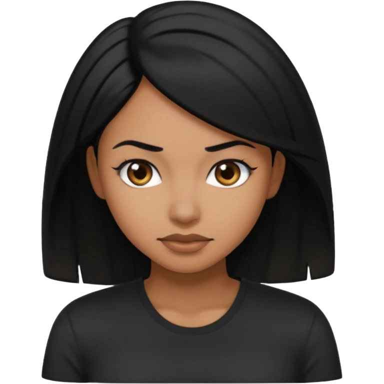 Black hair woman bent over emoji