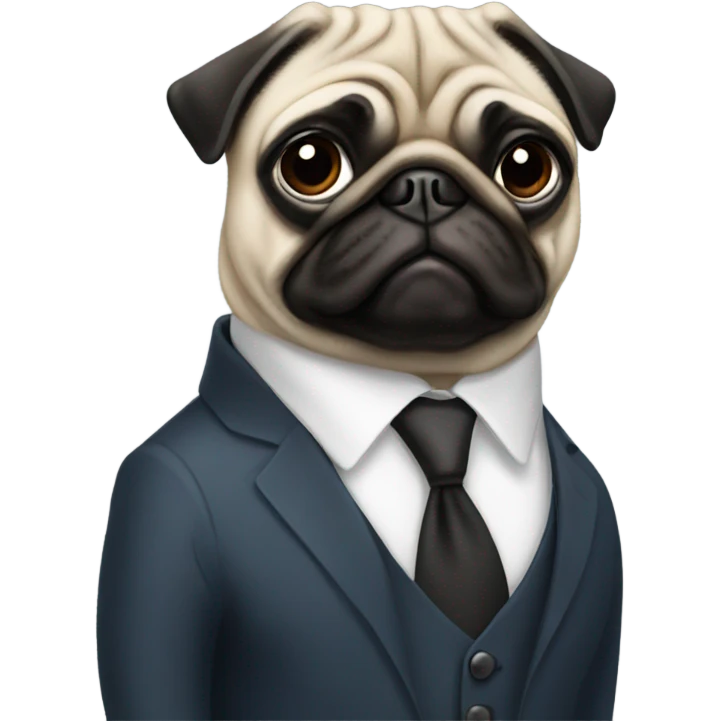 Pug in suit  emoji