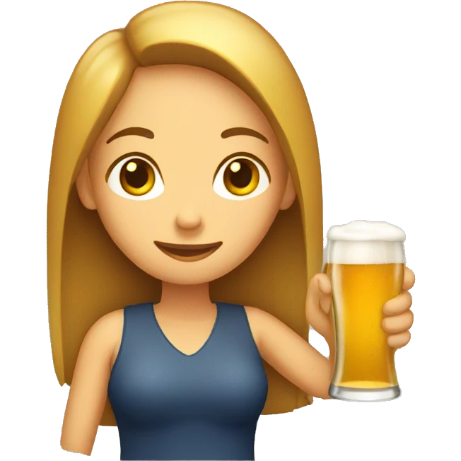 a woman holding a bottle of beer emoji