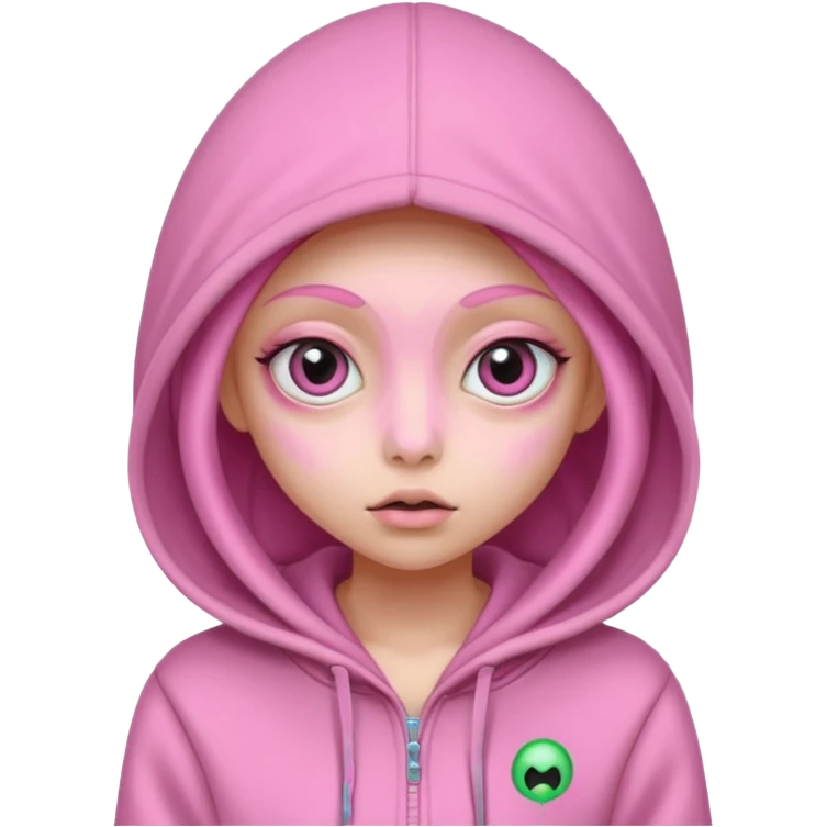 PINK ALIEN GIRL WEARING HOODIES



















 emoji