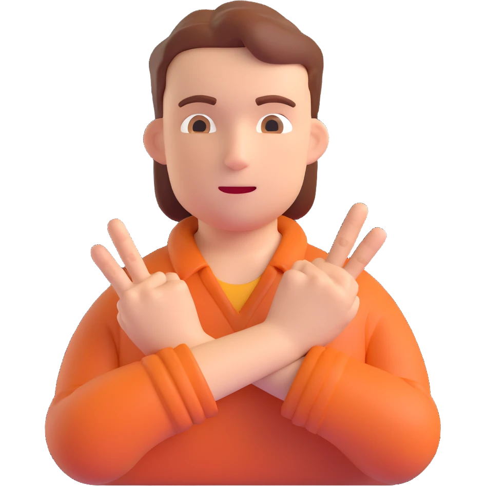 a person with hands crossed, showing both middle fingers, neutral expression emoji