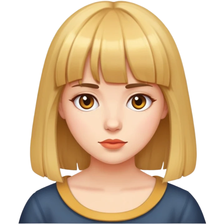 Girl face with bangs  emoji