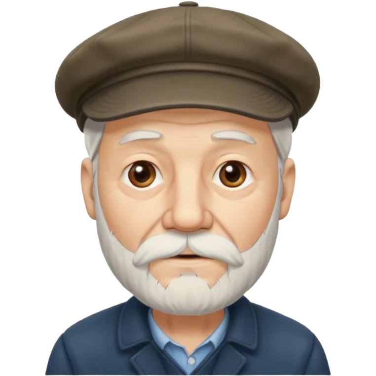 Old man white beard wearing a flat cap emoji