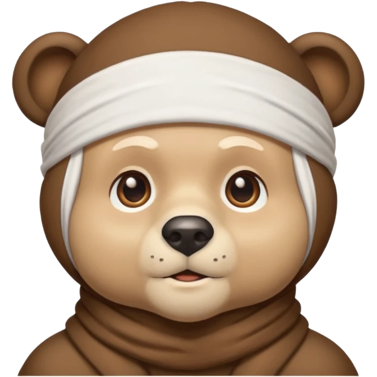 Сделай лицо медведя в белой дюраге emoji