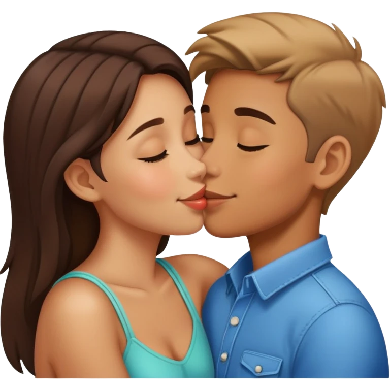 Girl and boy kissing emoji