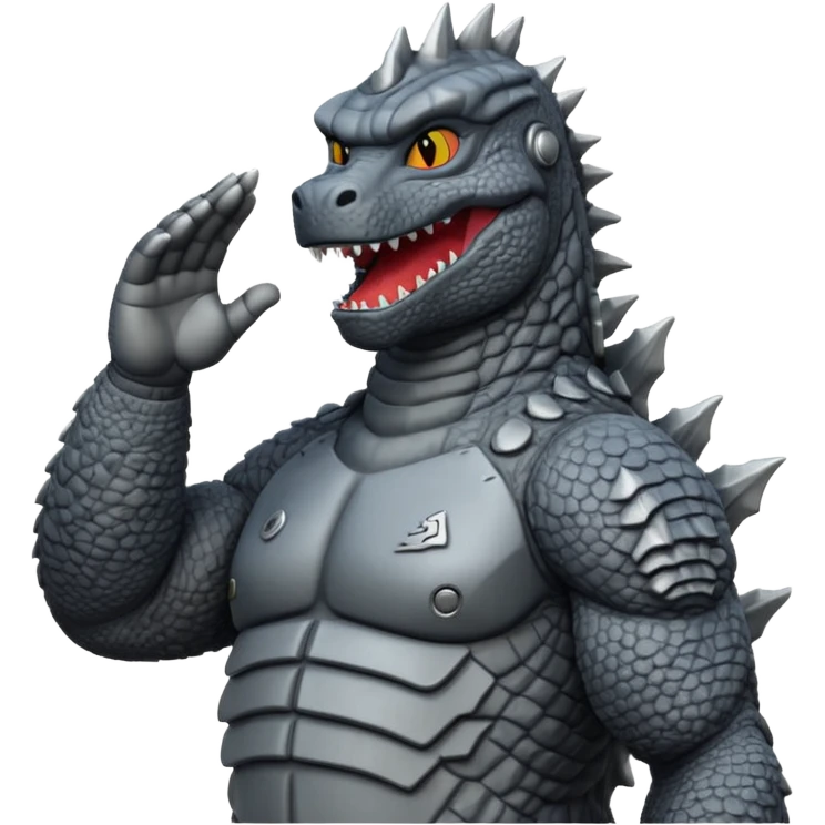 godzilla saluting emoji