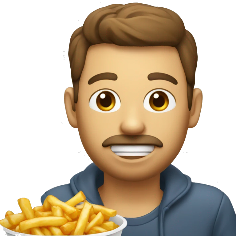 Chat qui mange une poutine emoji