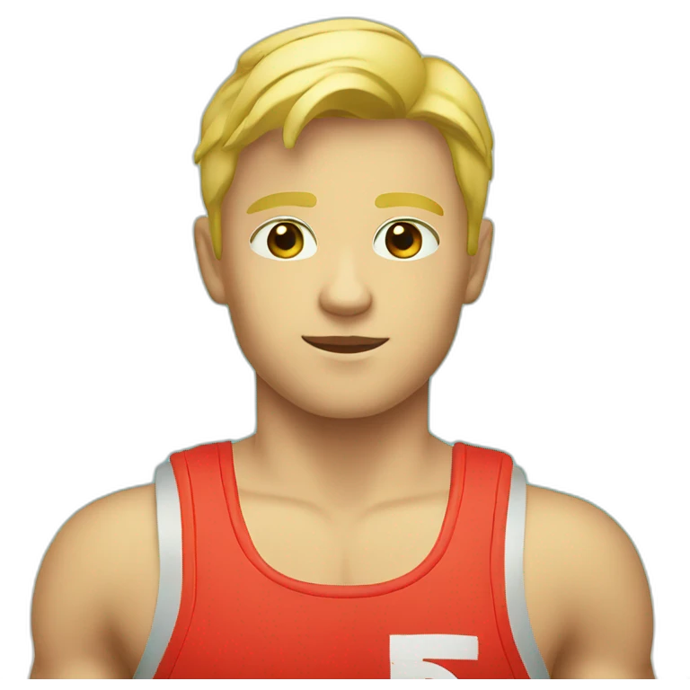 blonde boy in lifeguard tank top  emoji