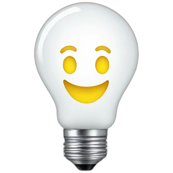 Smiley light bulb emoji