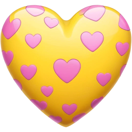 Yellow heart with pink dots emoji