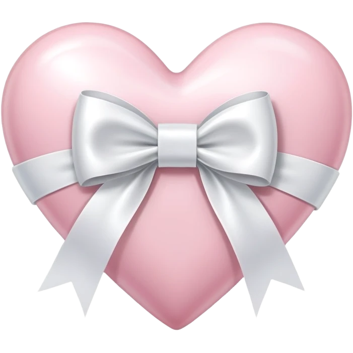 Light pink heart with white ribbon bow emoji