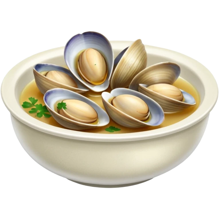 Steamed clams in white wine broth emoji