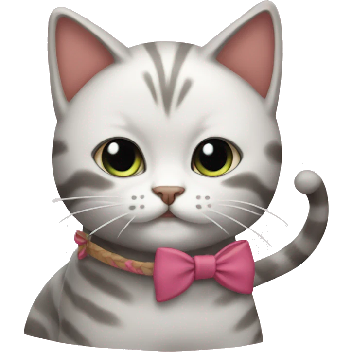 A bow on a cat emoji