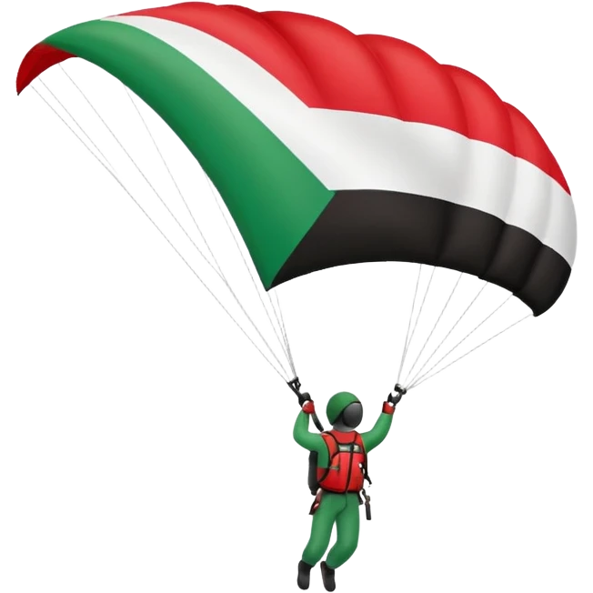 a palestinian flag with a paraglider emoji