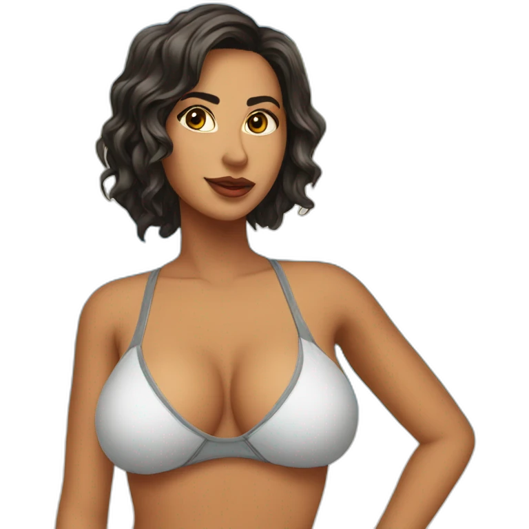 very hot latina with short pool outfit emoji
