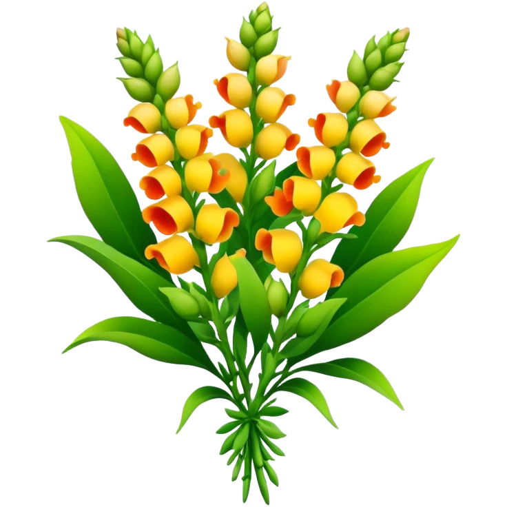 big bouquet Snapdragon, luxuriant, leaf, bud emoji