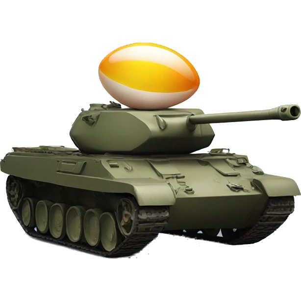 tank with big egg emoji