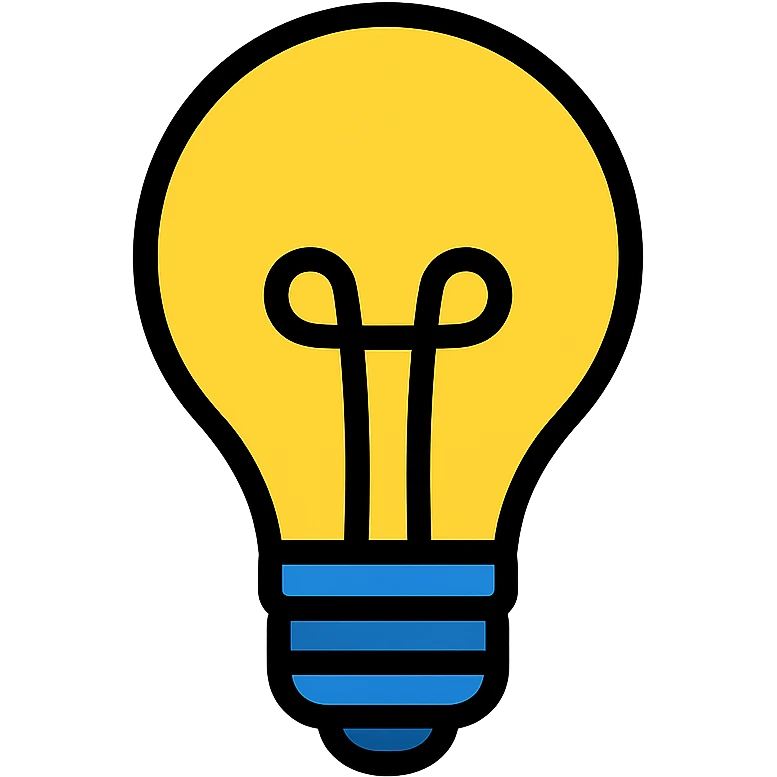 light bulb color outline icon style emoji