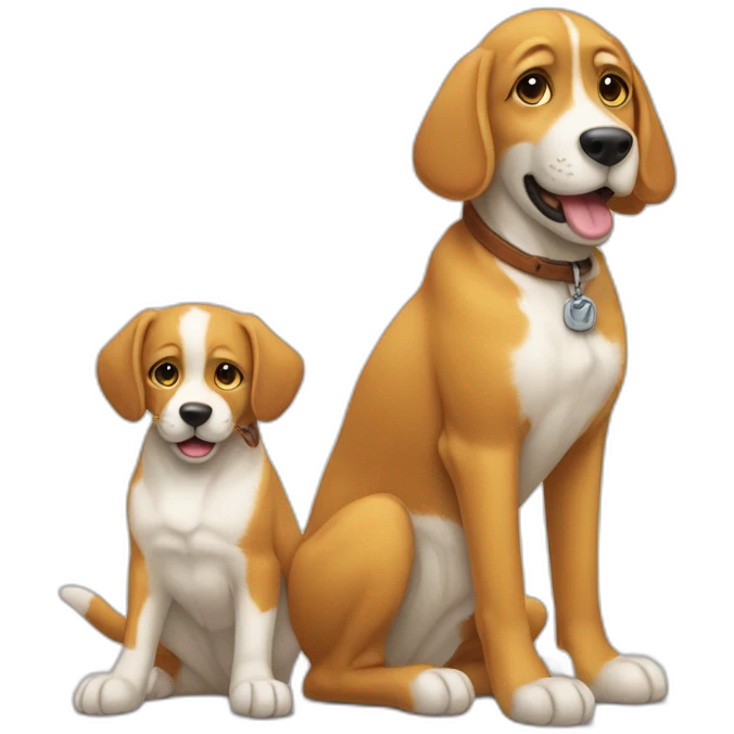 Un chat et un chien qui se serre la patte emoji