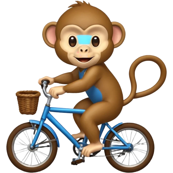 monkey pretending to ride bike but bike emoji