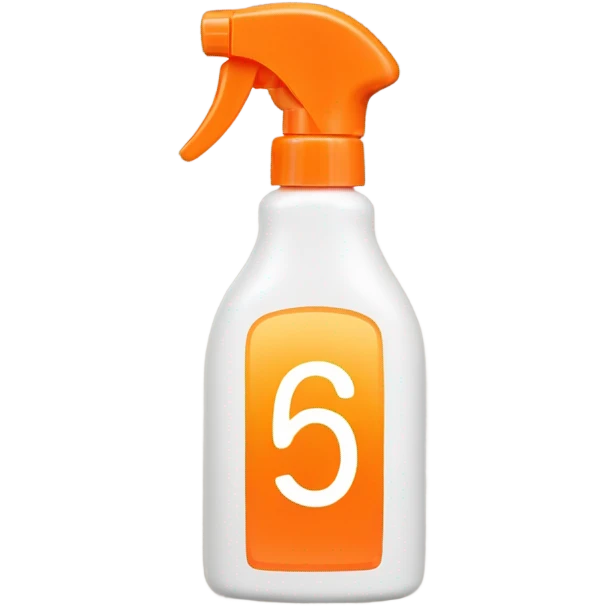 orange body spray with number 62 emoji