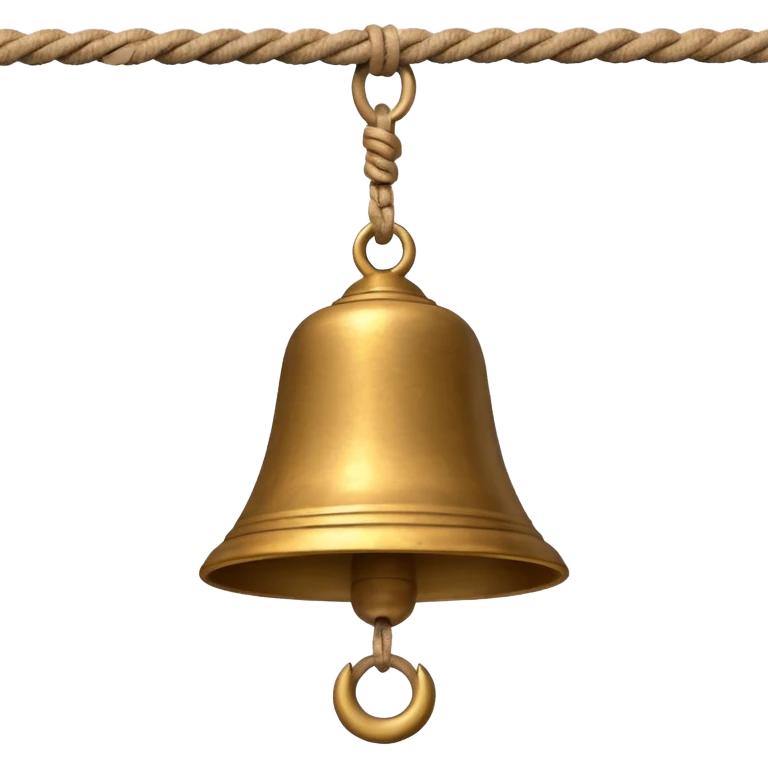 small temple bell hanging from rope emoji