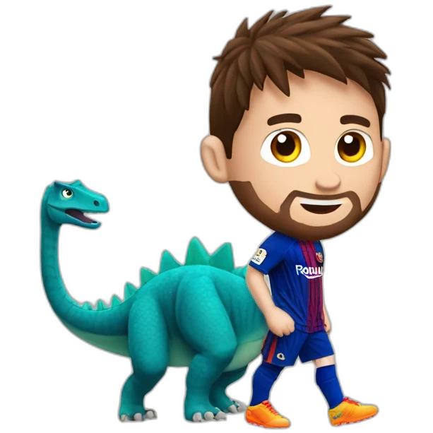 Messi sur dinosaure emoji