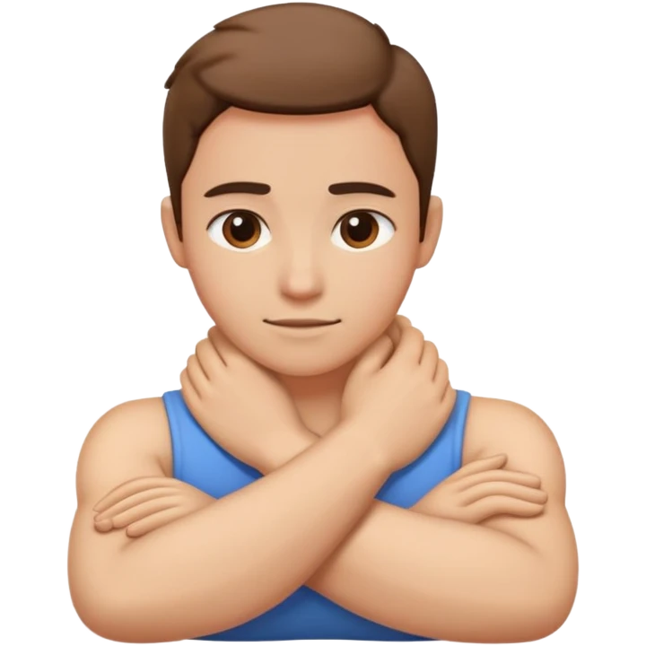 arms crossed holding neck emoji