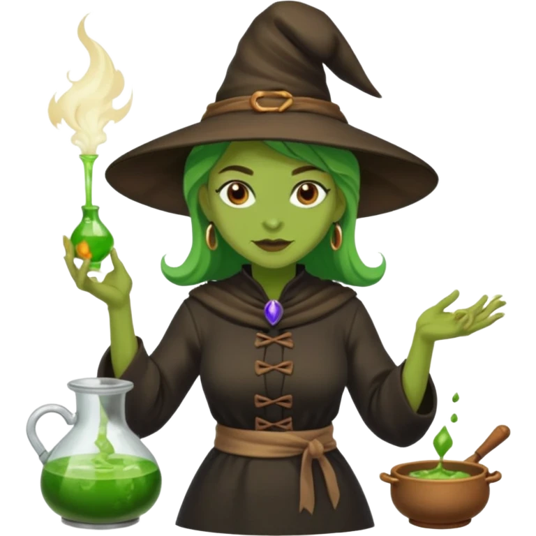 green witch cooking potion emoji