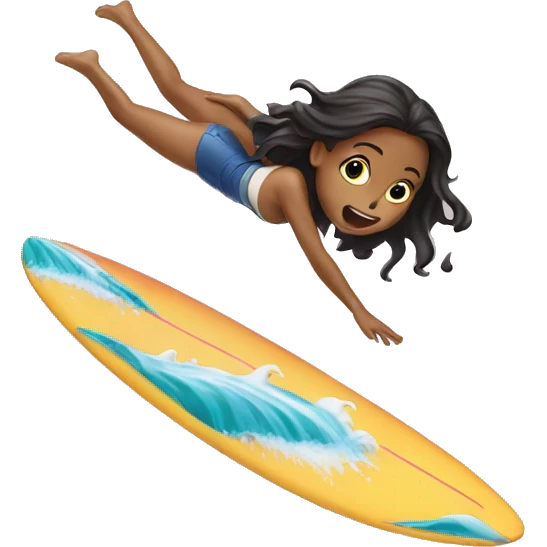 Girl falling off surfboard emoji