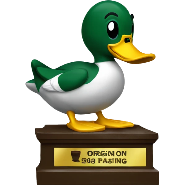 Oregon duck kissing trophy emoji
