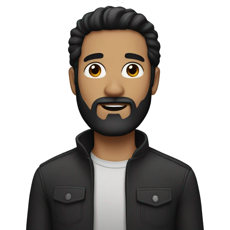 man with black hair and black beard emoji