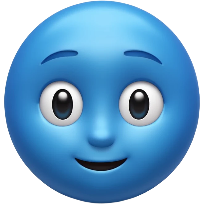“A high-quality 3D emoji, smooth glossy texture, vibrant blue color, soft studio lighting, realistic reflections, rounded shape, cute expressive face, ultra-detailed, Pixar-style 3D render, isolated on white background, 4K resolution” emoji