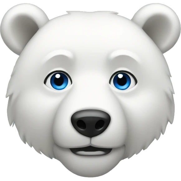 white bear  emoji with blue eyes emoji