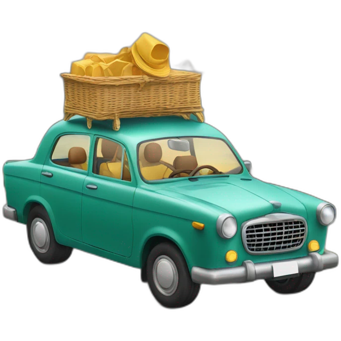 Viaje en coche con compañía emoji