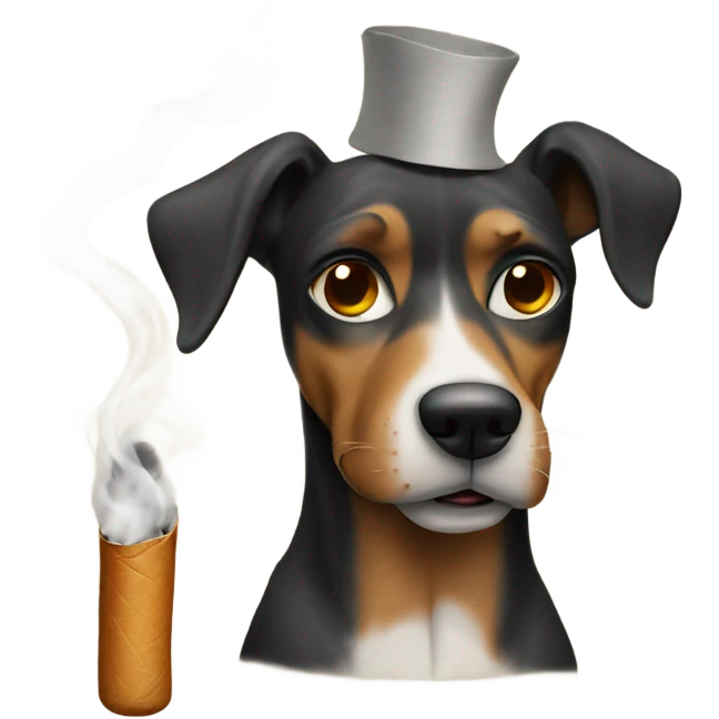 smoking dog emoji
