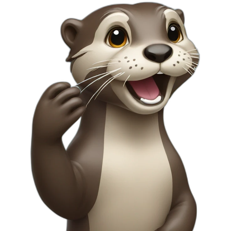 otter waving hi emoji
