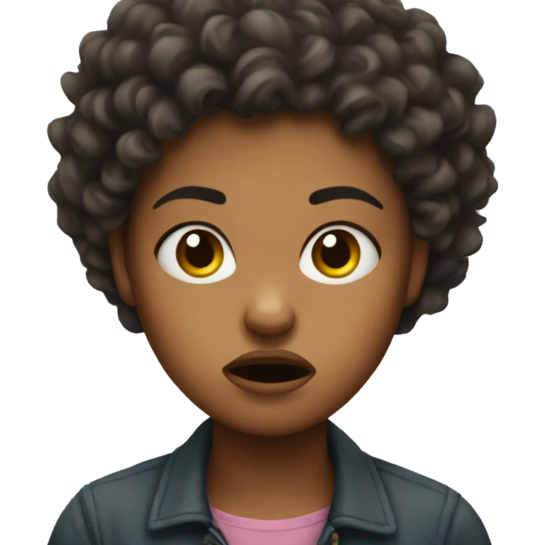 Angry curly girl  emoji