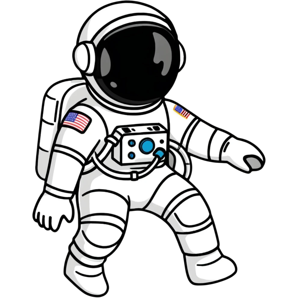 astronaut in white spacesuit spacewalking over a field emoji