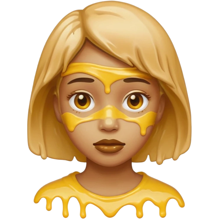Girl in gluey face emoji