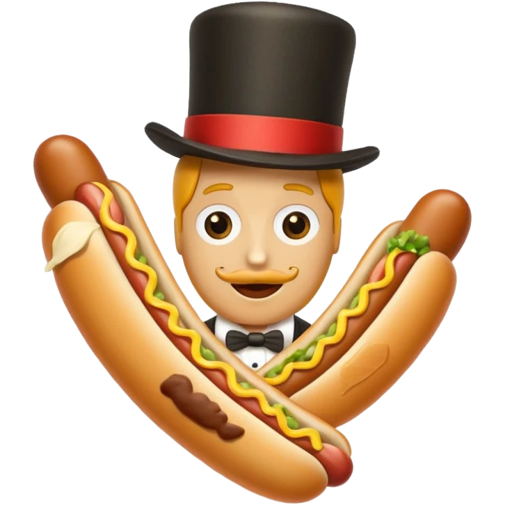 hotdog wearing tophat emoji