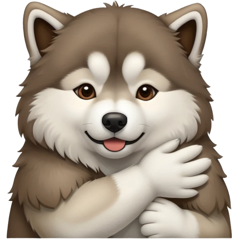 Malamute giving a hug emoji