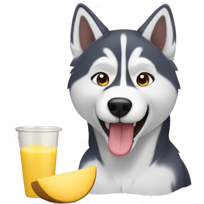 husky comiendo mantequilla emoji