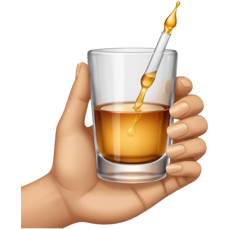 a hand holding a small shot glass emoji